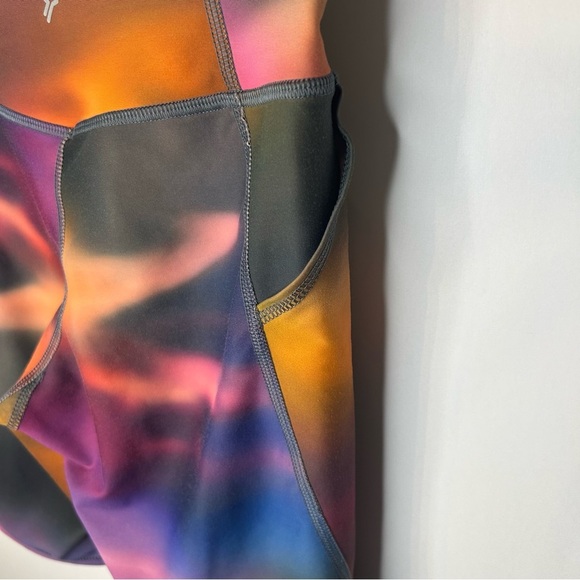 Old Navy Active Girls Orange Outfit, Sz L 10/12 High-Rise Bike Shorts Ribbed Tee - Picture 8 of 12